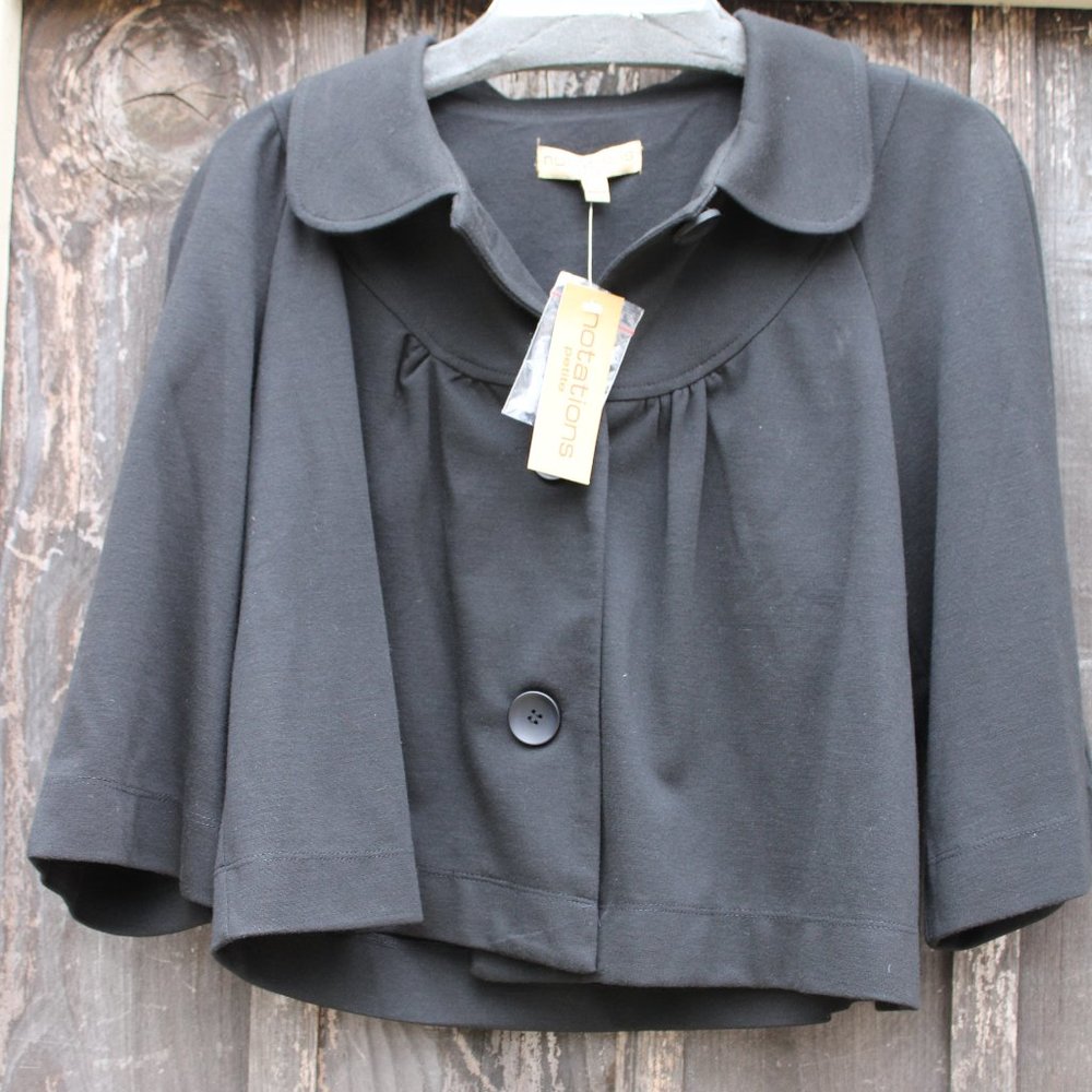 Crop Cardigan Black Sweater NWT